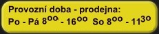 Provozní doba - prodejna